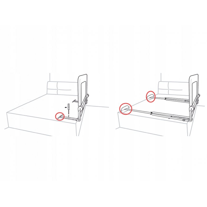 Nukido Bed Safety Rail 180 x 42 x 35 cm, Gray