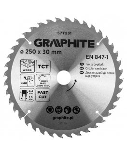 Graphite Disk Cutting Saw Blade, Widia, 250 x 30 mm, 40 Teeth