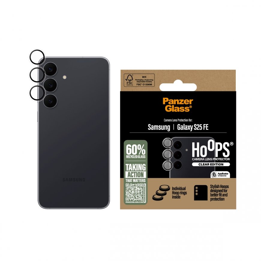 PanzerGlass ® Hoops® Camera Lens Protector Transparent Samsung Galaxy S25 FE 5G – 2
