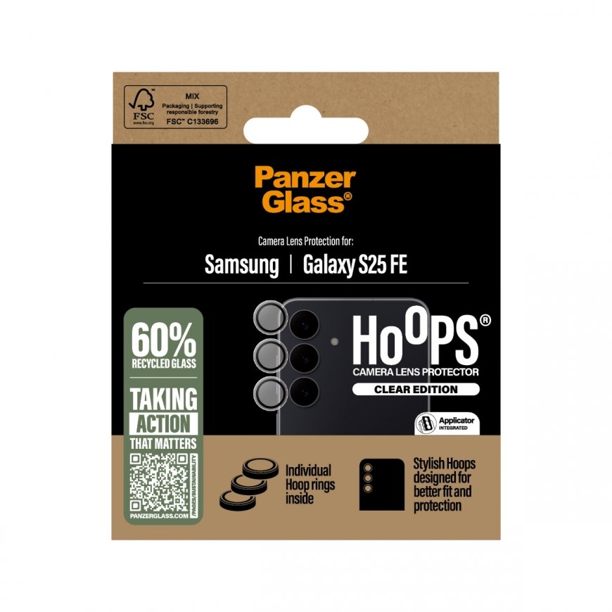 PanzerGlass ® Hoops® Camera Lens Protector Transparent Samsung Galaxy S25 FE 5G – 3