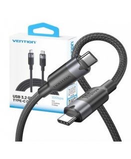 USB-C - USB-C -kaapeli Vention USB 3.2 5A 10Gbps 1m musta