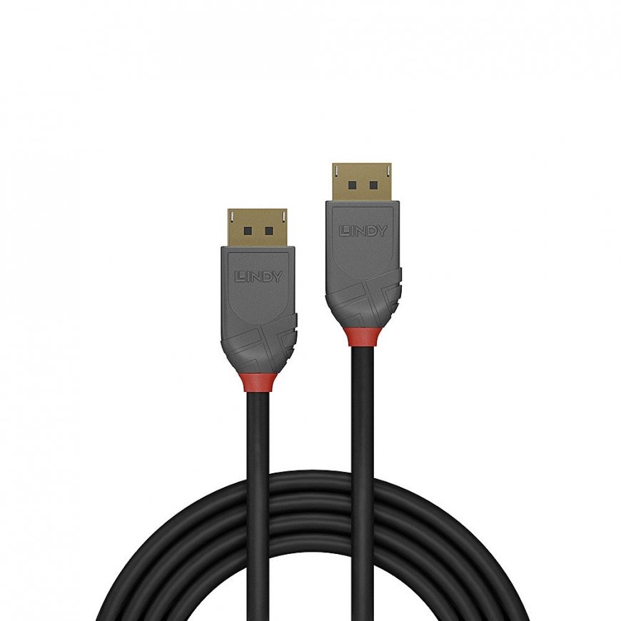 Lindy 36481 DisplayPort-kaabel 1 m Must, Hall – 2