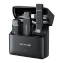 2 vnt. belaidžių Vention USB-C lavalier mikrofonų rinkinys su įkrovimo dėže, juodas 2 vnt. belaidžių Vention USB-C lavalier mikrofonų rinkinys su įkrovimo dėže, juodas