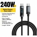 USB-C uzlādes kabelis uz USB-C 2.0 PD 3.1 Vention 5A 240W 2m balts USB-C uzlādes kabelis uz USB-C 2.0 PD 3.1 Vention 5A 240W 2m balts