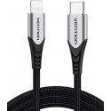 USB-C uzlādes kabelis uz Lightning 3A 480Mbps 1m melns USB-C uzlādes kabelis uz Lightning 3A 480Mbps 1m melns
