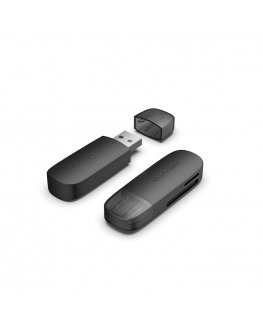 Vention 2-in-1 USB 3.0 A Card Reader(SD+TF) Black Dual Drive Letter