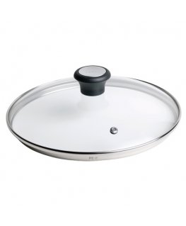 Tefal 28097612 pan lid Round Black, Stainless steel, Transparent