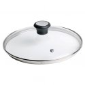 Tefal 28097612 pannas vāks Apaļš Melns, Nerūsējošs tērauds, Caurspīdīgs