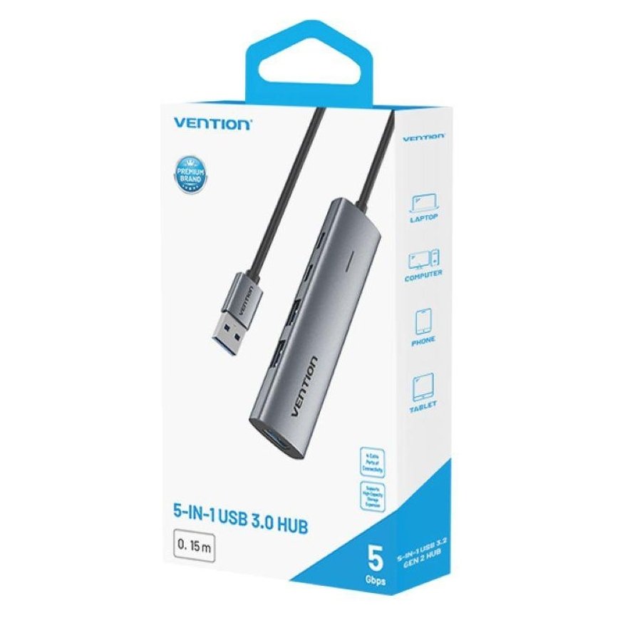 5-in-1 USB-A 3.0 Hub Vention 0.15 m