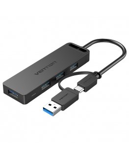 Vention CHTBB хаб-разветвитель USB 3.2 Gen 1 (3.1 Gen 1) Type-A + Type-C 5000 Мбит/с Черный