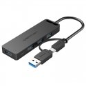 Vention CHTBB interfeisa centrmezgls USB 3.2 Gen 1 (3.1 Gen 1) Type-A + Type-C 5000 Mbit/s Melns Vention CHTBB interfeisa centrmezgls USB 3.2 Gen 1 (3.1 Gen 1) Type-A + Type-C 5000 Mbit/s Melns