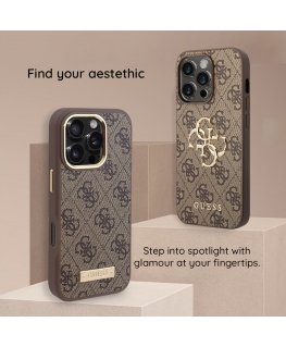 Guess 4G Printed Stripes MagSafe Case for iPhone 17 Pro Pink
