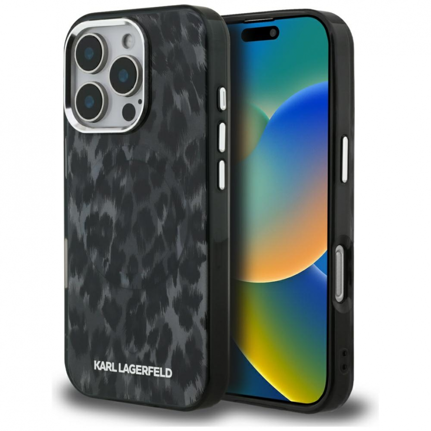 Case Karl Lagerfeld IML Leopard Pattern MagSafe for iPhone 16 P