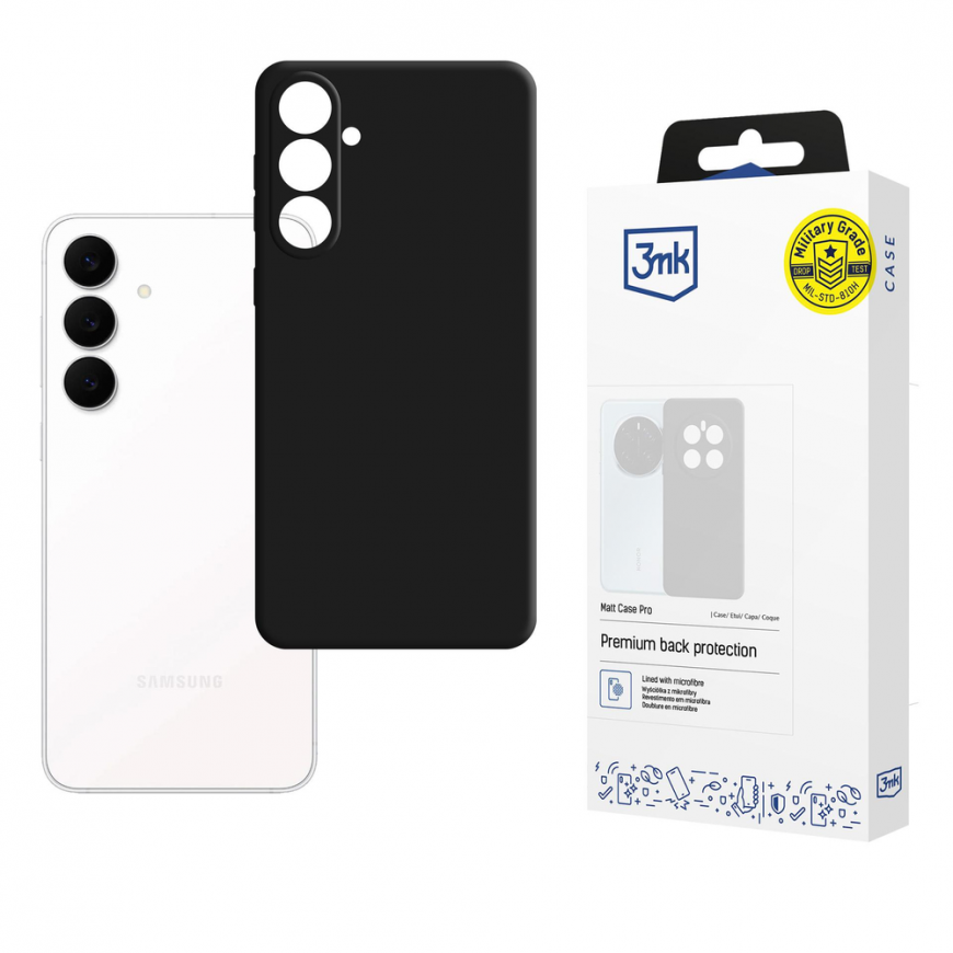3mk Matt Case Pro for Samsung Galaxy S25 FE - matte black