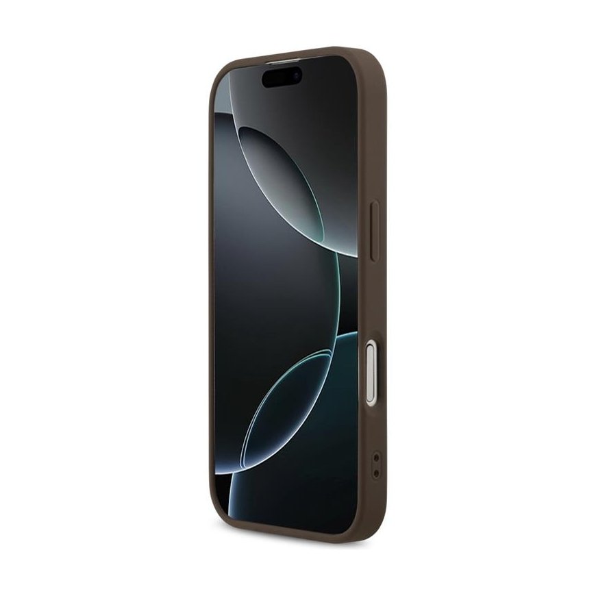 Dėklas Guess 4G Printed Stripes MagSafe priekš iPhone 17 brūns – 2