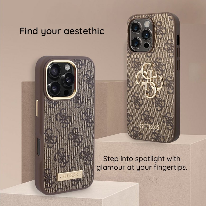 GUESS case for IPHONE 17 Pro, compatible with MagSafe GUHMP17LP4RPSW (4G printed stripes), brown – 2