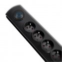 Qoltec 50271 pārsprieguma aizsargs Melns 5 Maiņstrāvas izvade (-s) 230 V 3 m