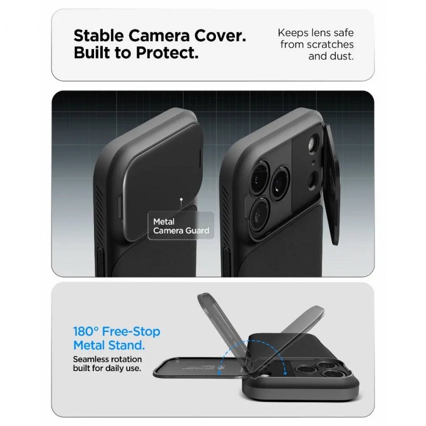 Spigen Optik Armor (MagFit) iPhone 17 Pro Max Case Black – 4