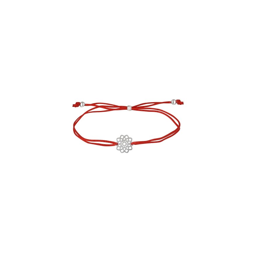 Trolley Top Bracelet with Mandala Red / Steel