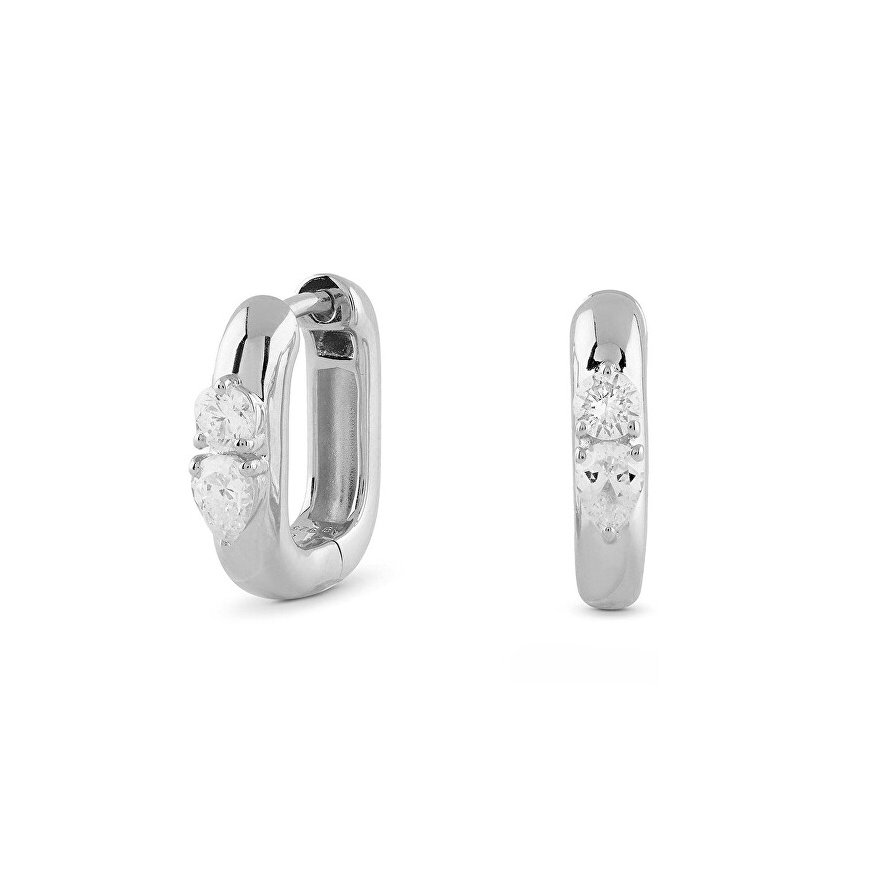 Guess minimalistiskās apaļās auskari ar kubisko cirkoniju Nuances JSBE04519JWRHT/U – 2