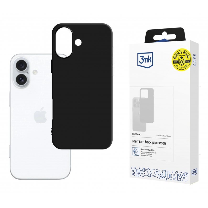 3MK Matt Case mobiliojo telefono dėklas 15,5 cm (6.1") Juoda