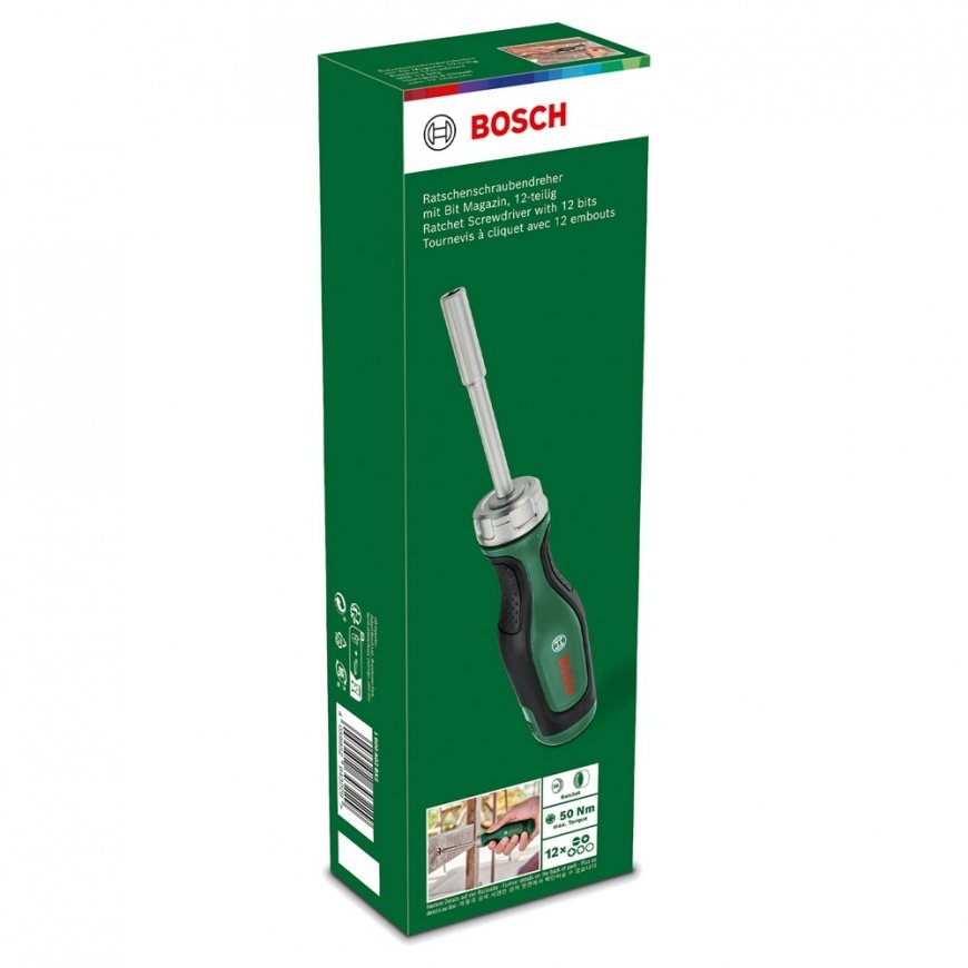 Bosch Ratchet screwdriver with 12 bits (1.600.A02.BX2)