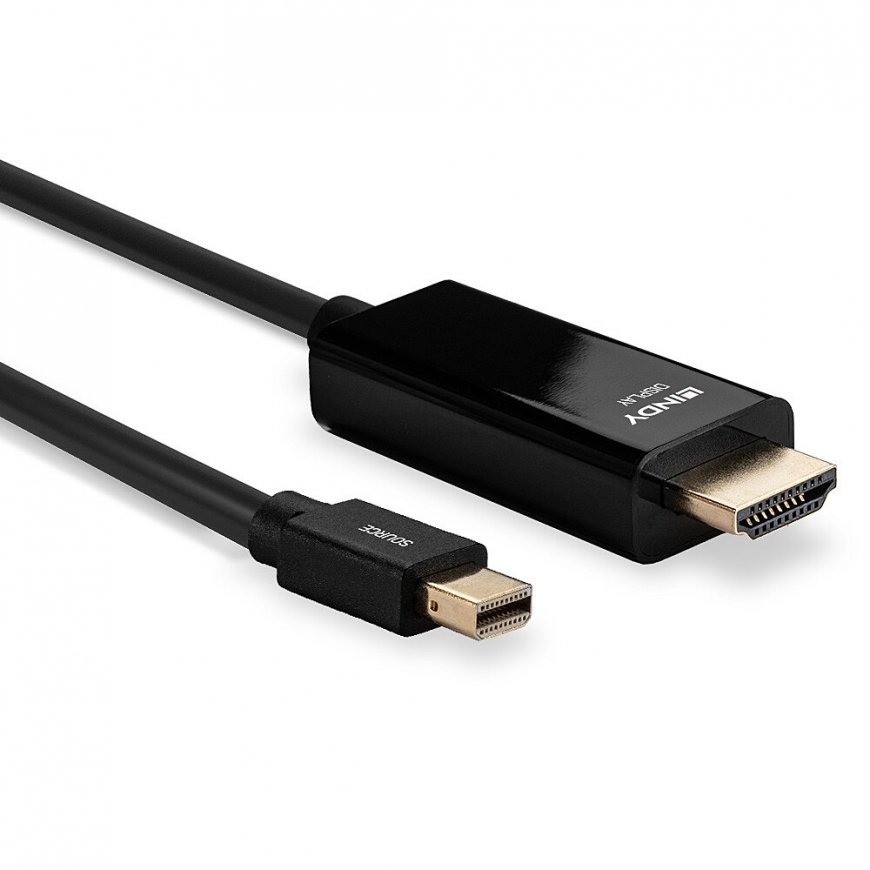 Lindy 36926 video kabeļu aksesuārs 1 m HDMI Type A (Standard) Mini DisplayPort Melns – 3