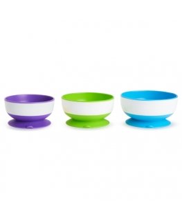 Munchkin Stay Put Suction Bowls 6 kuu(d) Sinine, Roheline, Lilla