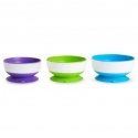 Munchkin Stay Put Suction Bowls 6 mēnesis(i) Zils, Zaļš, Lillā Munchkin Stay Put Suction Bowls 6 mēnesis(i) Zils, Zaļš, Lillā