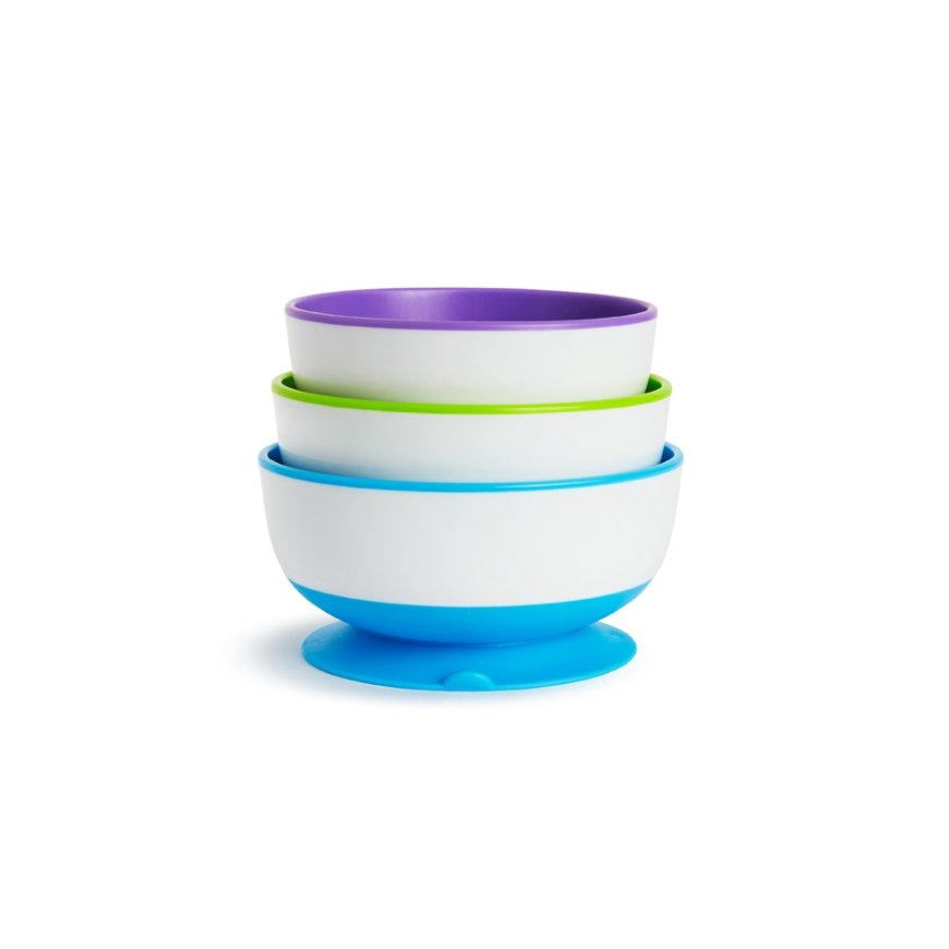 Munchkin Stay Put Suction Bowls 6 mēnesis(i) Zils, Zaļš, Lillā – 2