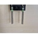 Folding hoop earring with clear crystal bead Folding hoop earring with clear crystal bead