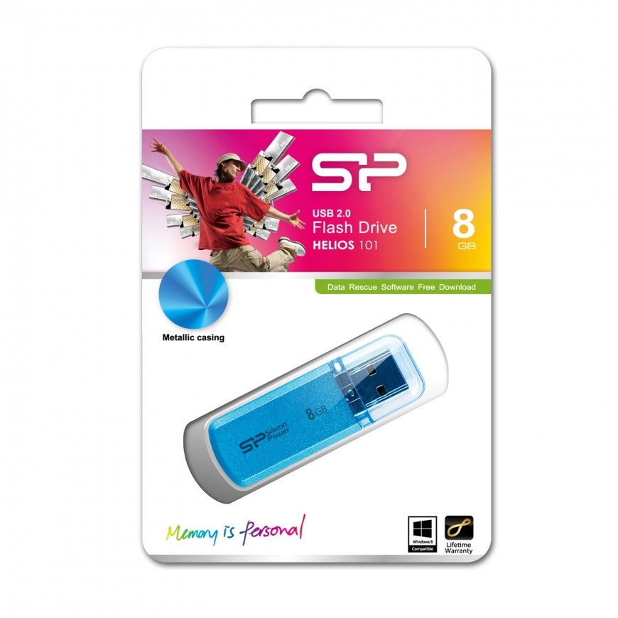 Silicon Power 8GB Helios 101 USB atmintukas USB A tipo 2.0 Mėlyna