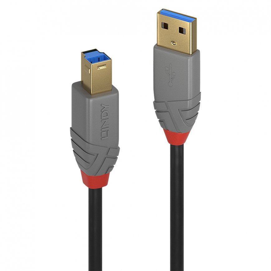 Lindy 36743 USB-kaabel USB 3.2 Gen 1 (3.1 Gen 1) 3 m USB A USB B Must, Hall