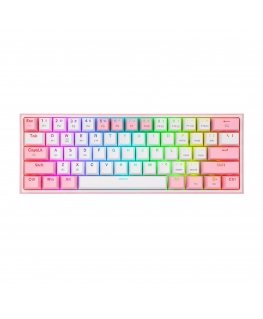 REDRAGON K616 Fizz Pro white/pink tastatūra USB + RF Wireless + Bluetooth Rozā, Balts