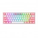 REDRAGON K616 Fizz Pro white/pink tastatūra USB + RF Wireless + Bluetooth Rozā, Balts REDRAGON K616 Fizz Pro white/pink tastatūra USB + RF Wireless + Bluetooth Rozā, Balts