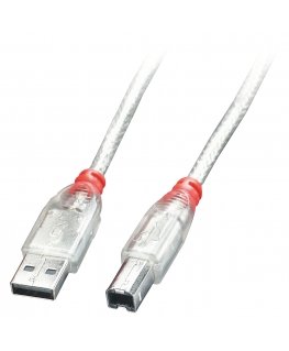 Lindy 41755 USB kabelis USB 2.0 5 m USB A USB B Caurspīdīgs