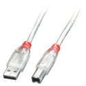 Lindy 41755 USB kabelis USB 2.0 5 m USB A USB B Caurspīdīgs Lindy 41755 USB kabelis USB 2.0 5 m USB A USB B Caurspīdīgs