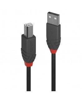 Lindy 36677 USB kabelis USB 2.0 10 m USB A USB B Melns, Pelēks, Sarkans