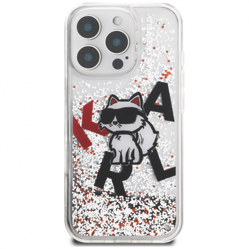 Case Karl Lagerfeld Liquid Glitter Choupette Logo for iPho – 3