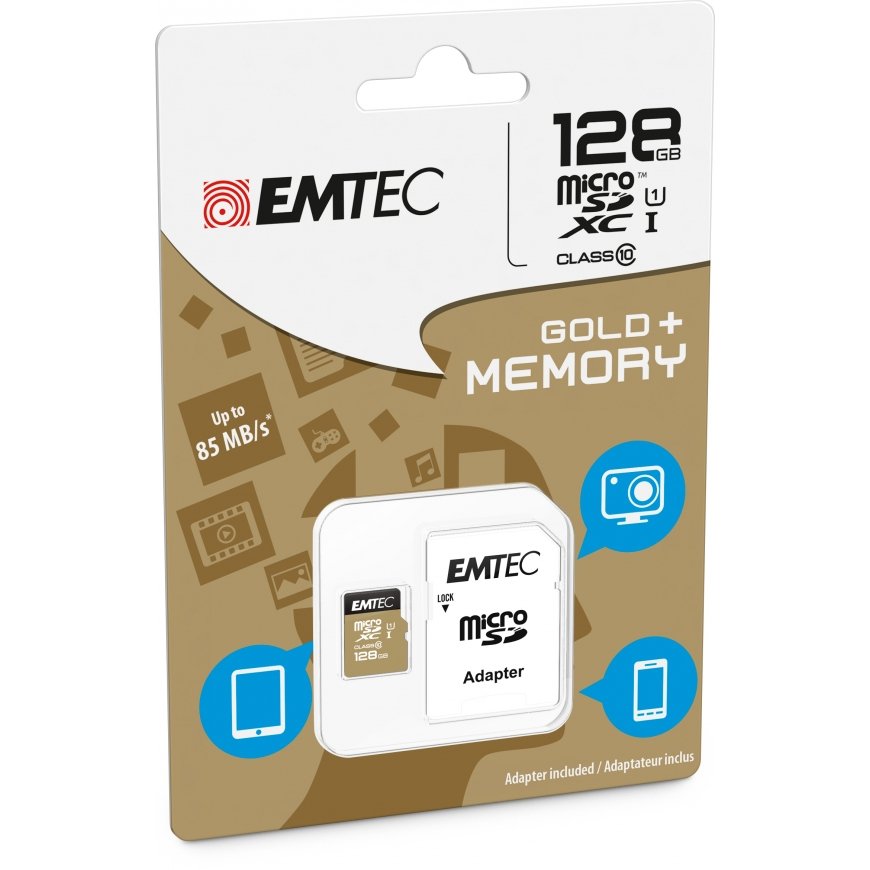 Emtec microSD Class10 Gold+ 128GB – 2