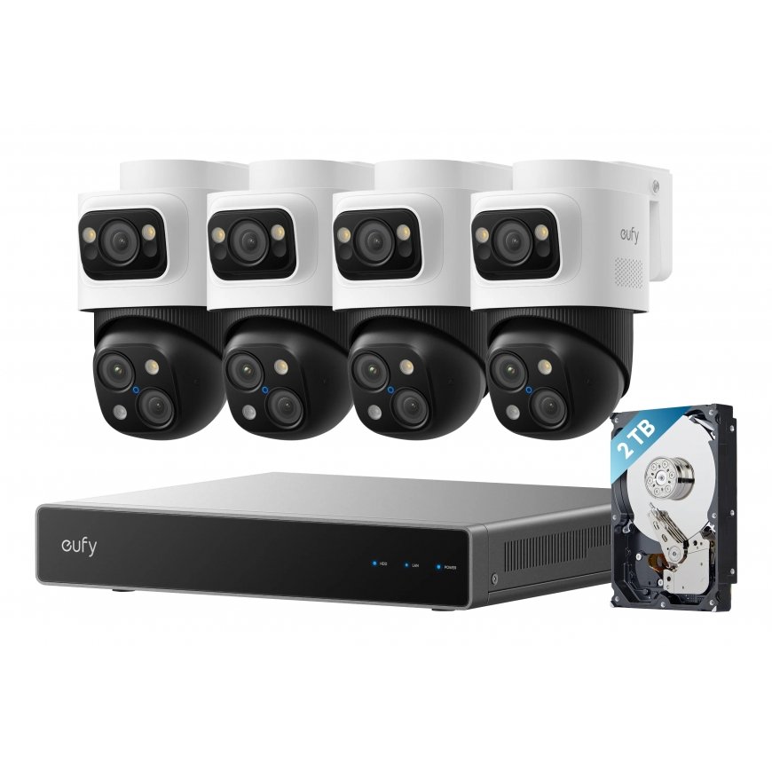Eufy NVR Security System S4 Max Juoda, Pilka, Balta
