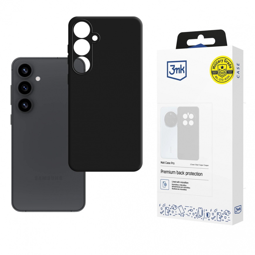 3mk Matt Case Pro for Samsung Galaxy S25+ - matte black