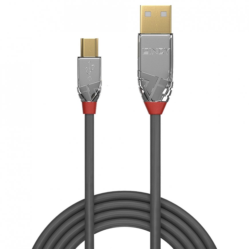Lindy 36632 USB-kaapeli USB 2.0 2 m USB A Mini-USB B Harmaa – 2