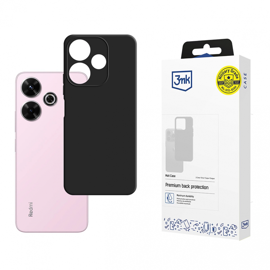 3mk Matt Case for Xiaomi Redmi Note 13R 5G|Redmi 13 4G - black