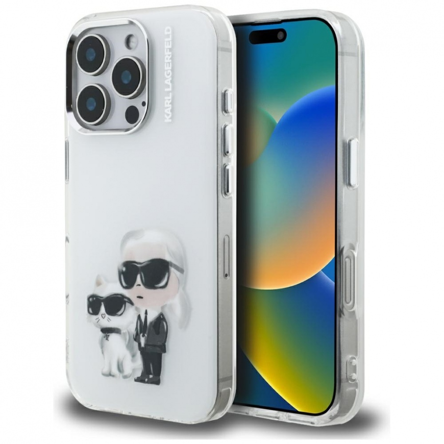 Case Karl Lagerfeld IML Aquarelle Karl & Choupette & Logo for