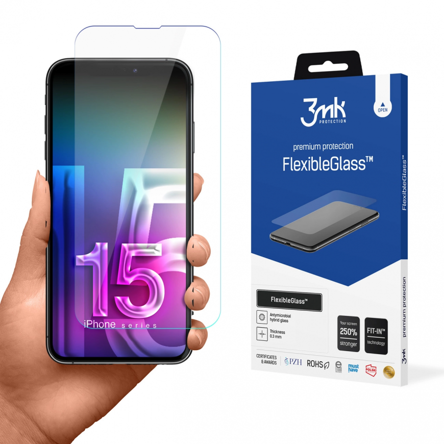 Hybrid glass 3mk FlexibleGlass v2.0 for Apple iPhone 15 Pro Max