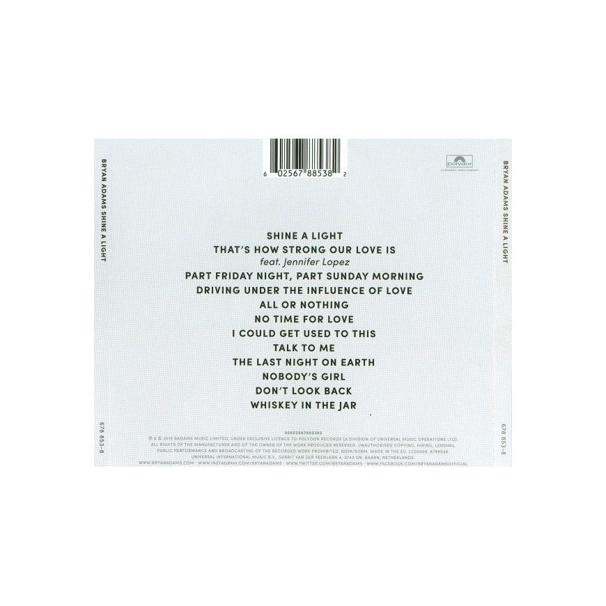 Polydor BRYAN ADAMS "Shine A Light"