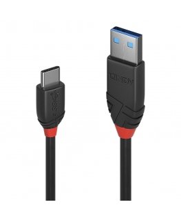 Lindy 36915 USB-kaapeli USB 3.2 Gen 1 (3.1 Gen 1) 0,5 m USB A USB C musta