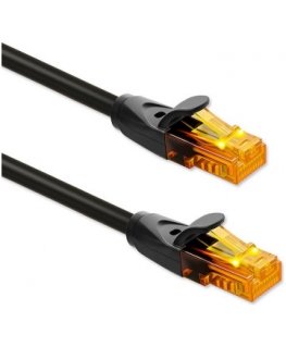 Qoltec Patchcord UTP Kabelis | CAT6 | 2 x RJ-45 | Augsta ātrumā 1Gb/s | Zeltīta uzgaļi | 30m | melns