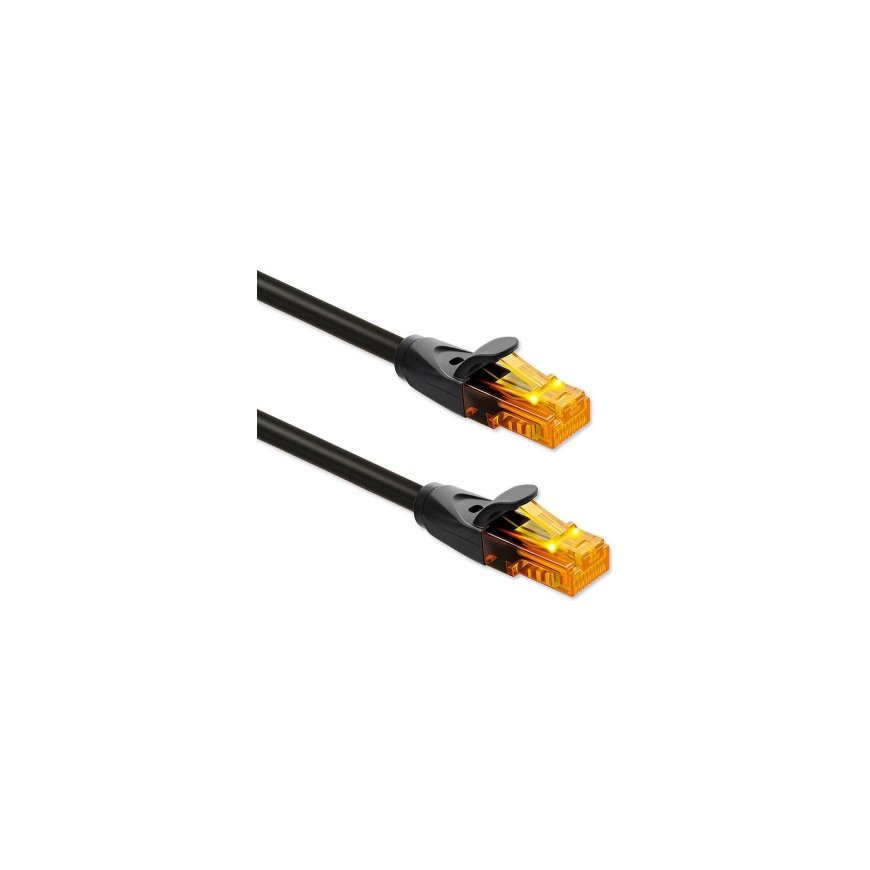 Qoltec Patchcord UTP Kaabel | CAT6 | 2 x RJ-45 | Kõrge kiirus 1Gb/s | Kulla kaetud kontaktid | 30m | must